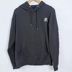 Eighty Eight Hoodie Sweatshirt Boys Large Embroidered Skull Roses Goth Grunge